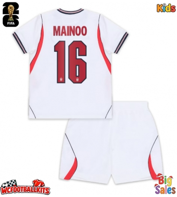 England Kobbie Mainoo #16 Replica Home Stadium Kit for Kids World Cup 2026 Short Sleeve (+ pants)